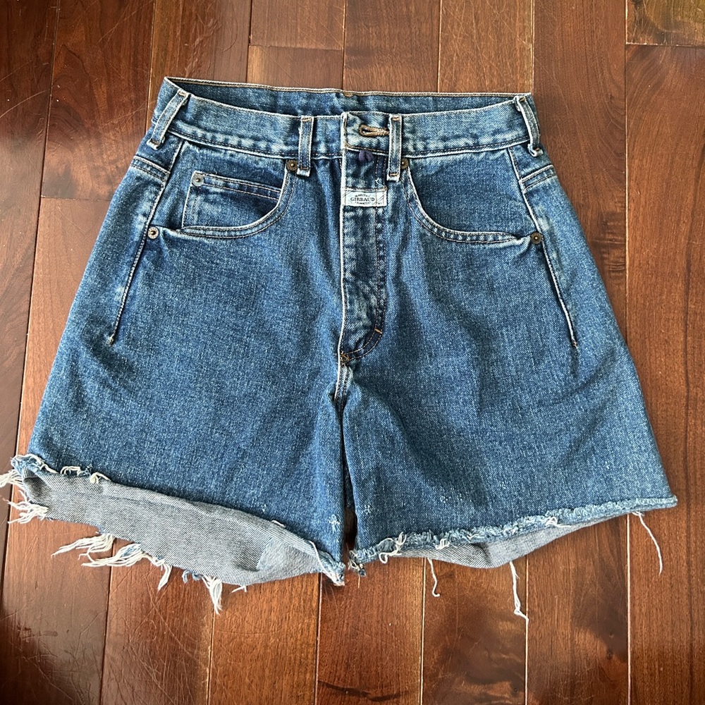 Vintage Girbaud High-Rise Distressed Denim Shorts